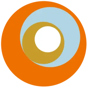Verschachtelte bunte Kreise bilden ein Grafiksymbol.